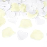 Vystřelovací konfety srdce a lístky květů krémové 60cm 